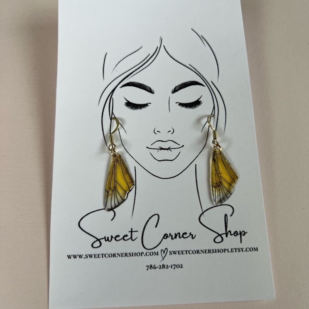 Yellow handmade earrings for women